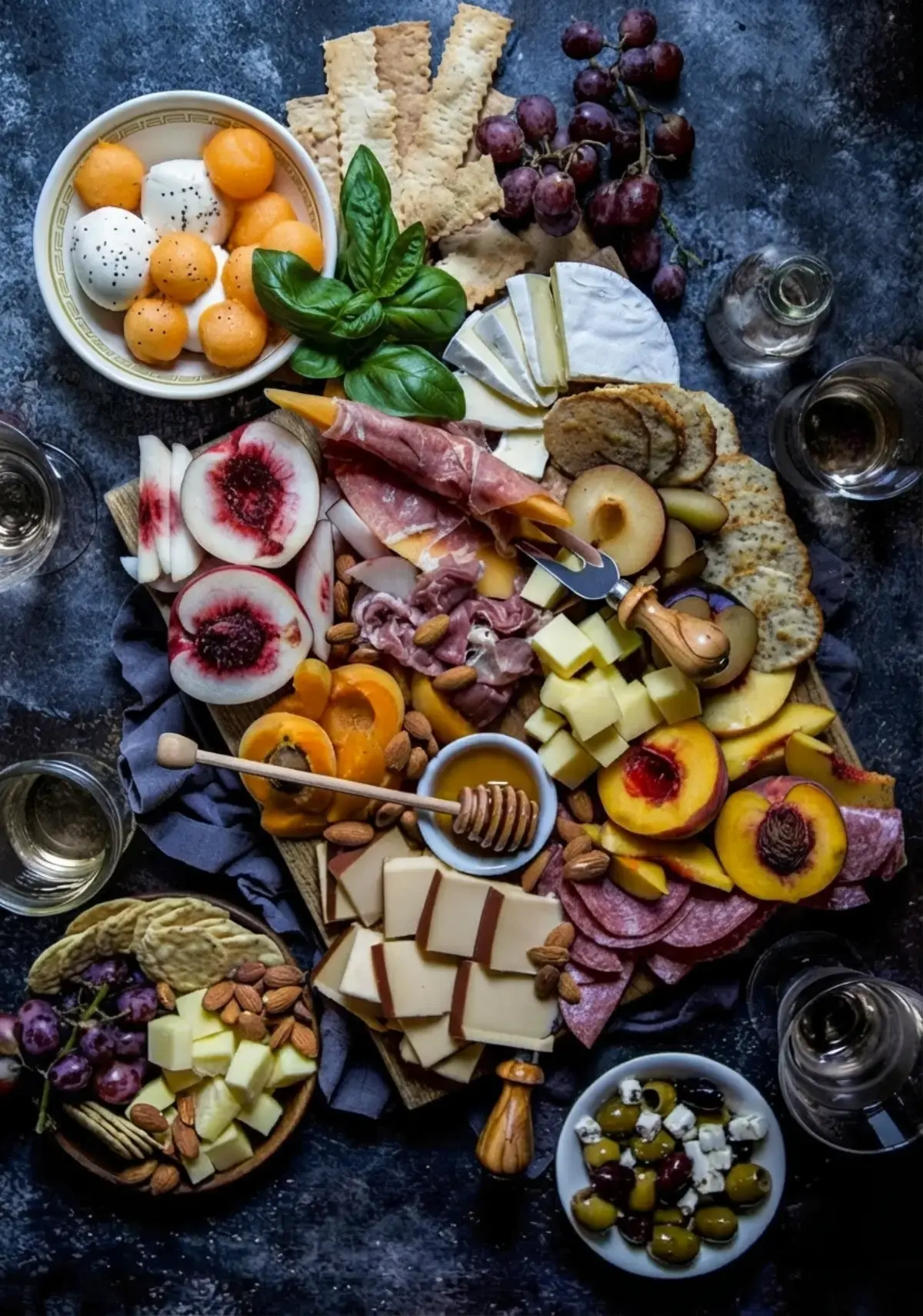 37 Colorfully Delicious Fruit Charcuterie Board Ideas, 24. Stone Fruit And Cheese Charcuterie