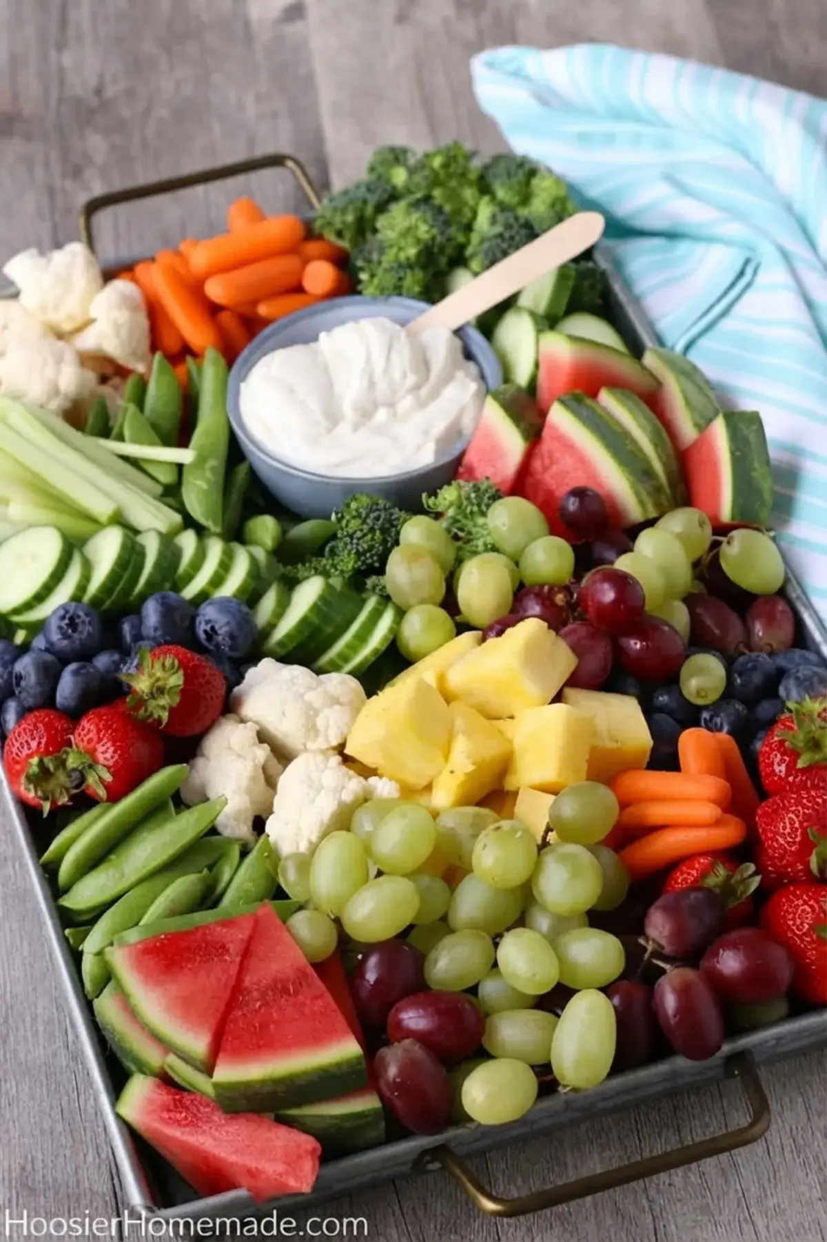 37 Colorfully Delicious Fruit Charcuterie Board Ideas, 31. Charcuterie Board with Fruit and Vegetables