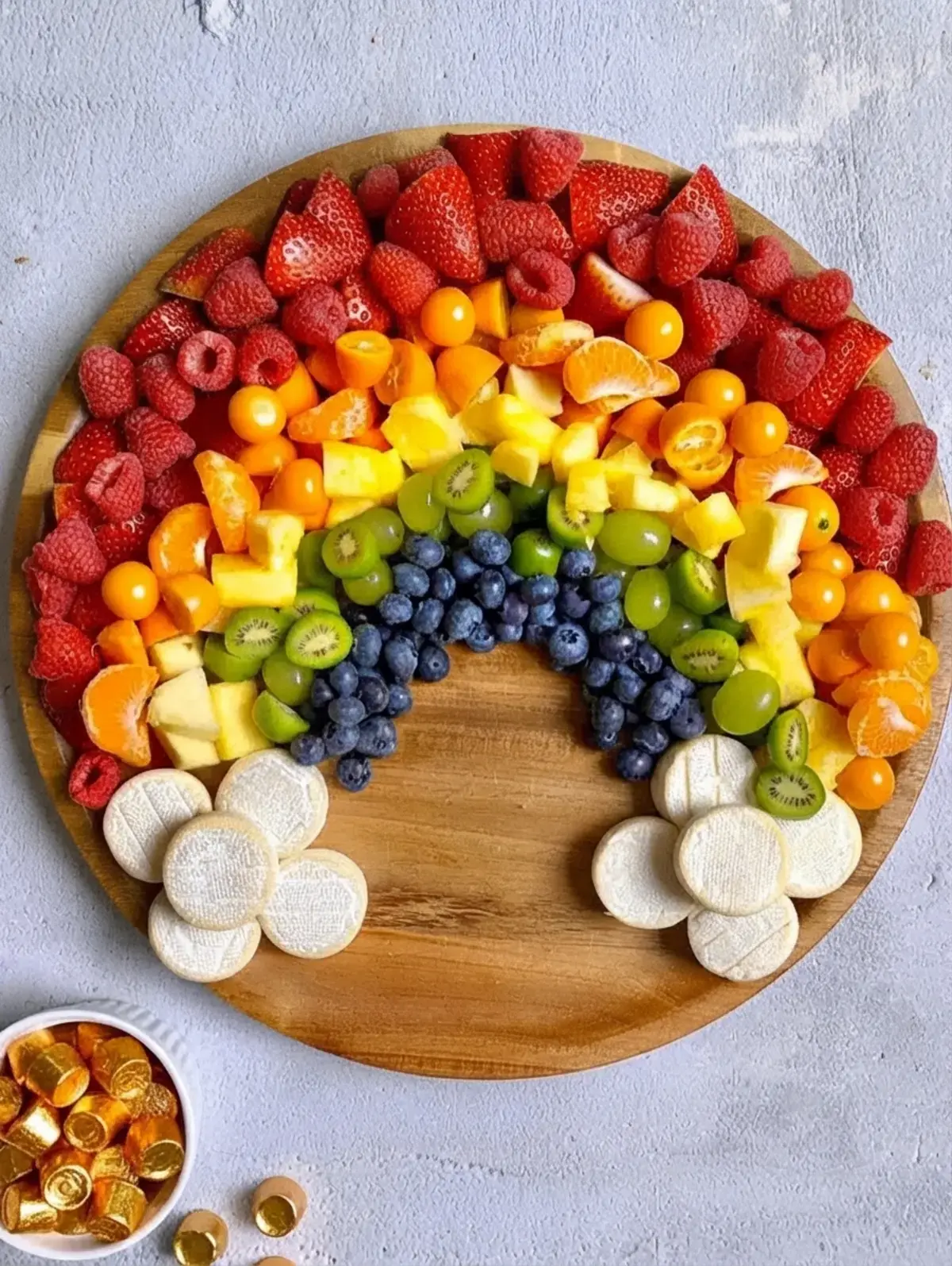 37 Colorfully Delicious Fruit Charcuterie Board Ideas, 34. St. Patrick's Day Rainbow Board: Two Ways