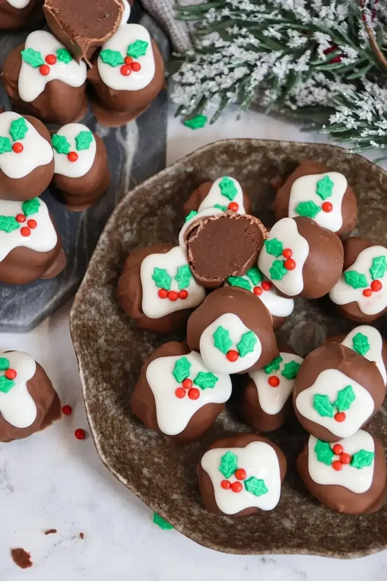 52 Best Christmas Truffles Recipes, 16. Christmas Pudding Chocolate Truffles
