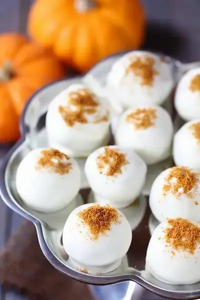 52 Best Christmas Truffles Recipes, 46. Pumpkin Cream Cheese Truffles