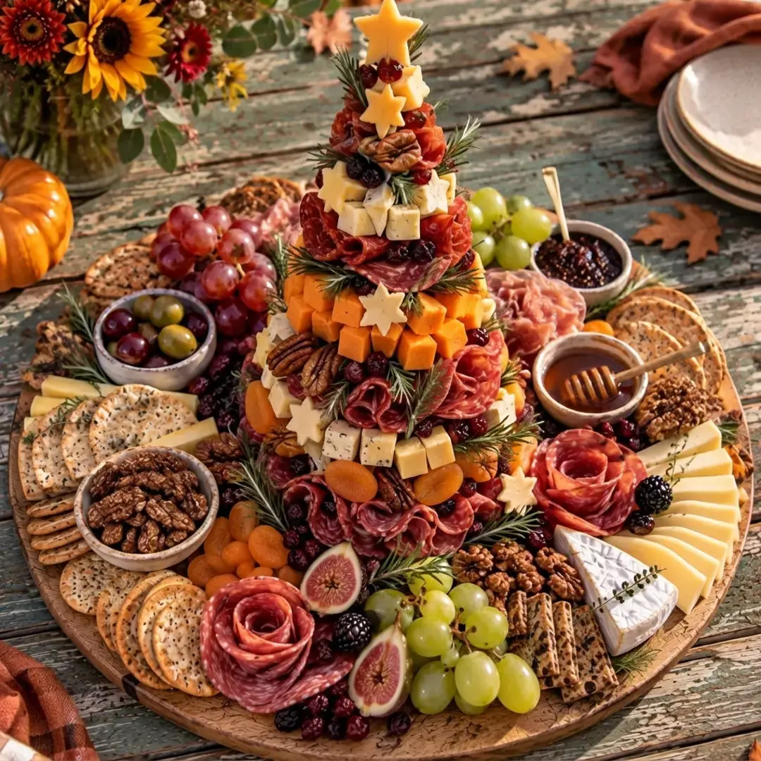 7 Ai Ideas For Fall Charcuterie Boards, Fall Harvest Charcuterie Wreath