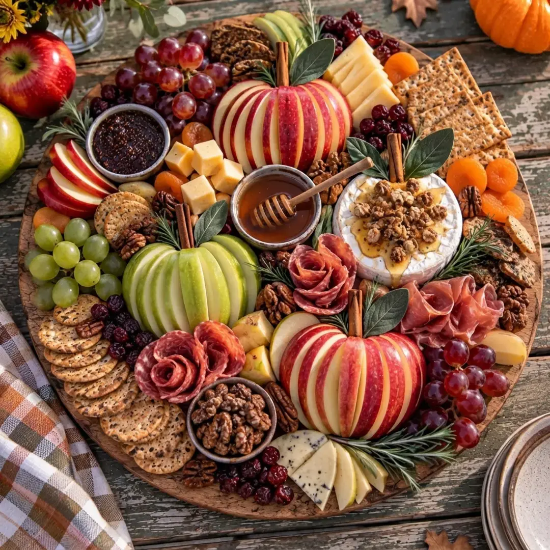 7 Ai Ideas For Fall Charcuterie Boards, Fall Leaf Board
