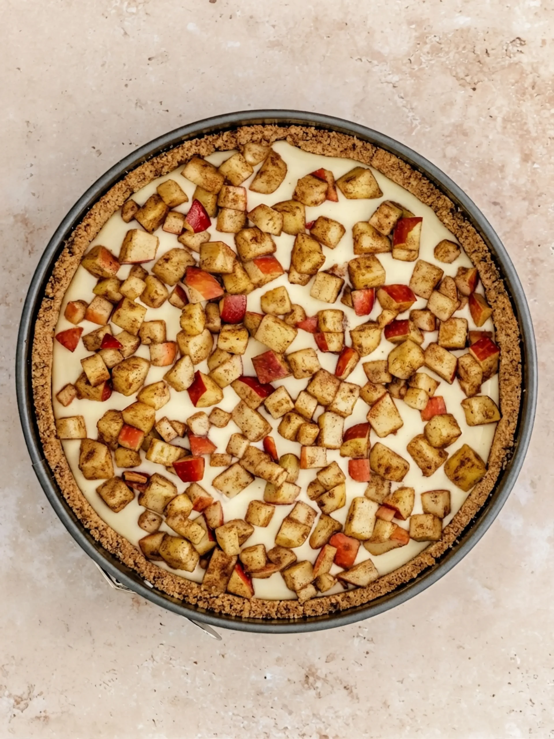 Apple Crumble Cheesecake, Step by step instructions, cheesecake