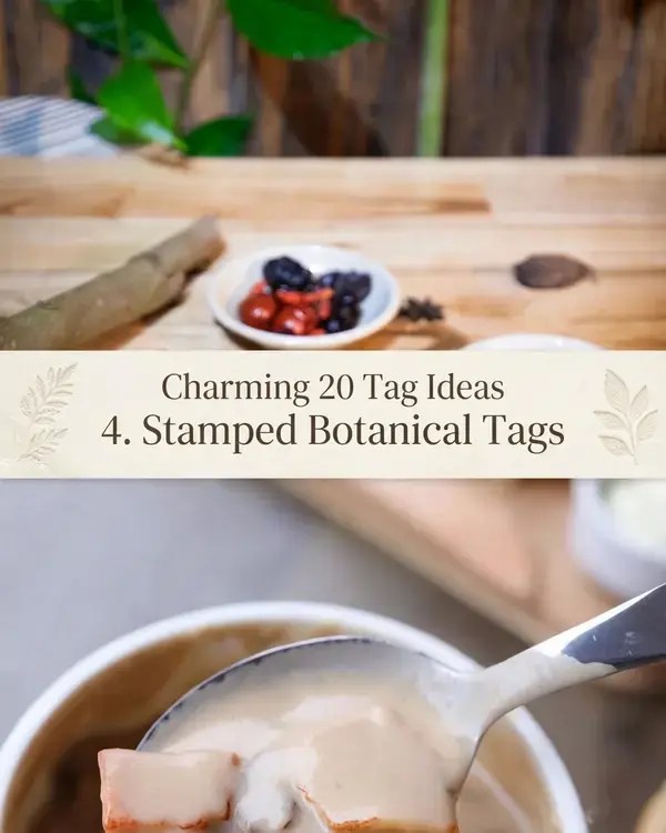 Charming 20 Tag Ideas, 4. Stamped Botanical Tags