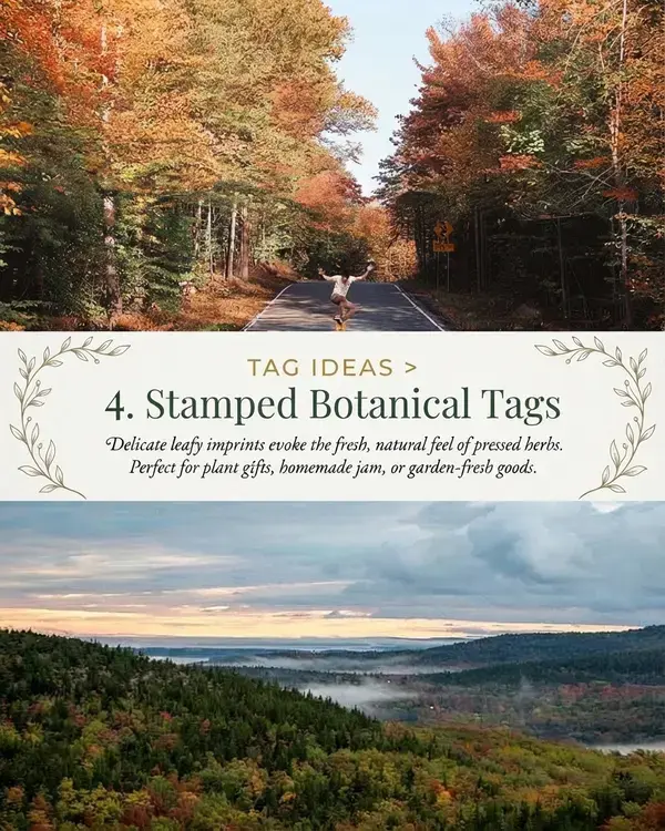 Charming 20 Tag Ideas, 4. Stamped Botanical Tags