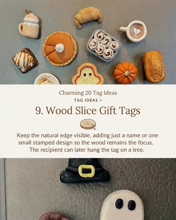 Charming 20 Tag Ideas, 9. Wood Slice Gift Tags