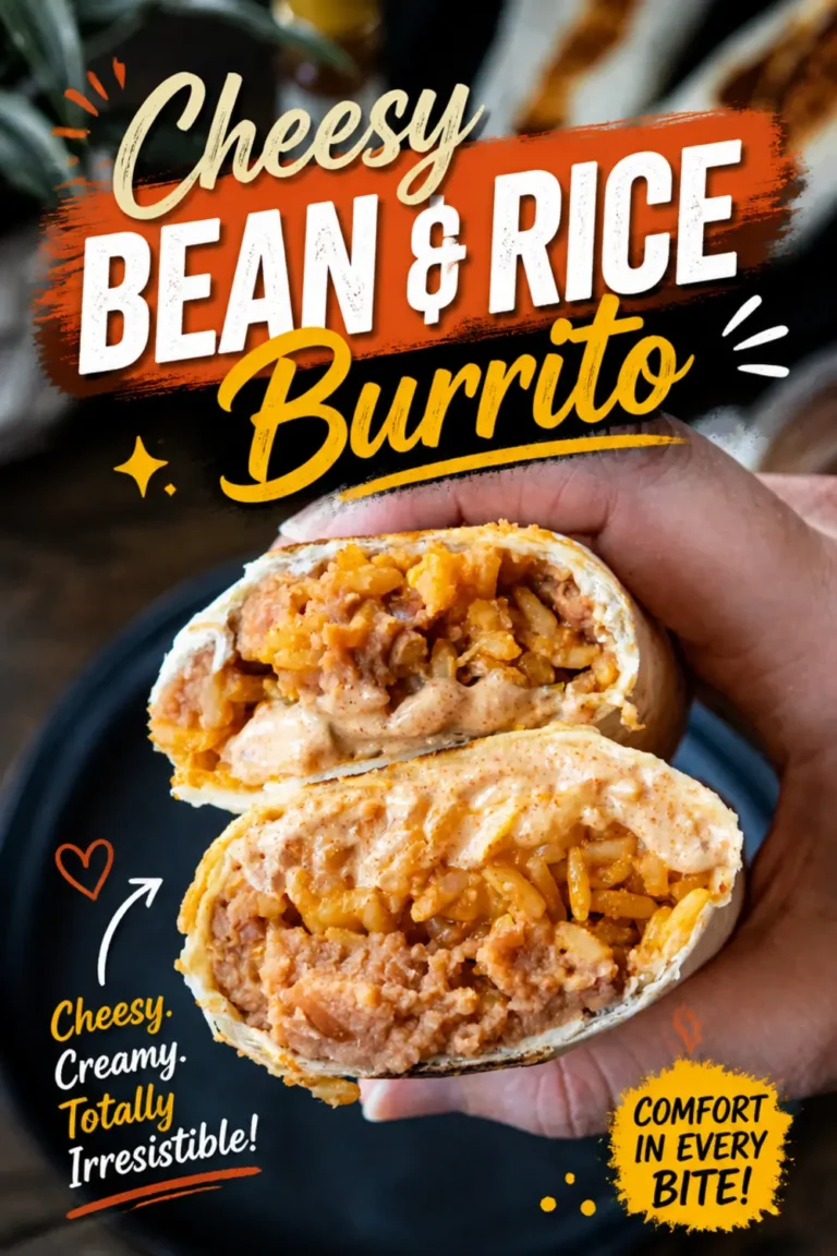 Cheesy Bean And Rice Burrito