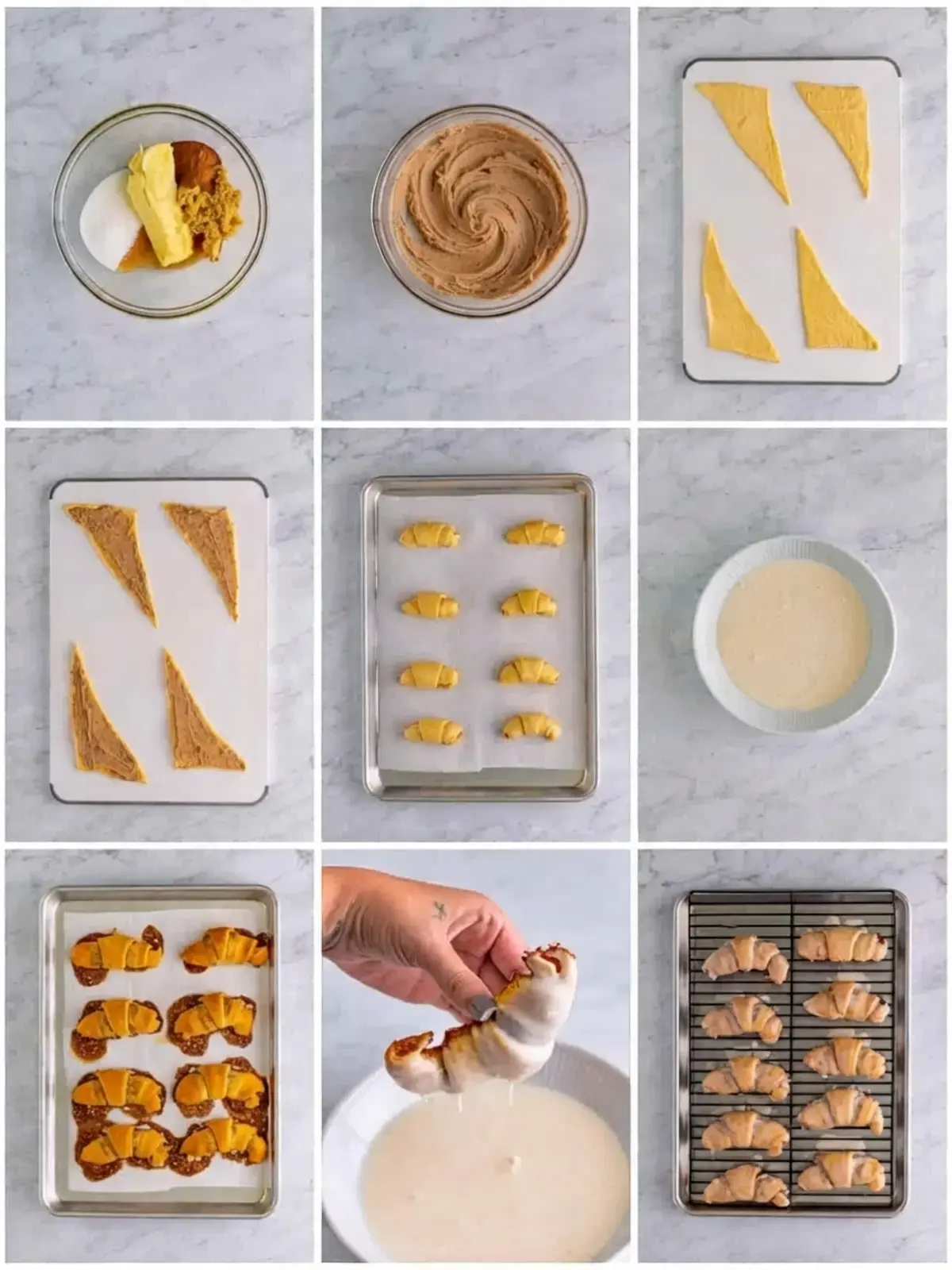 Cinnamon Crescent Rolls, How to make cinnamon crescent rolls, step by step