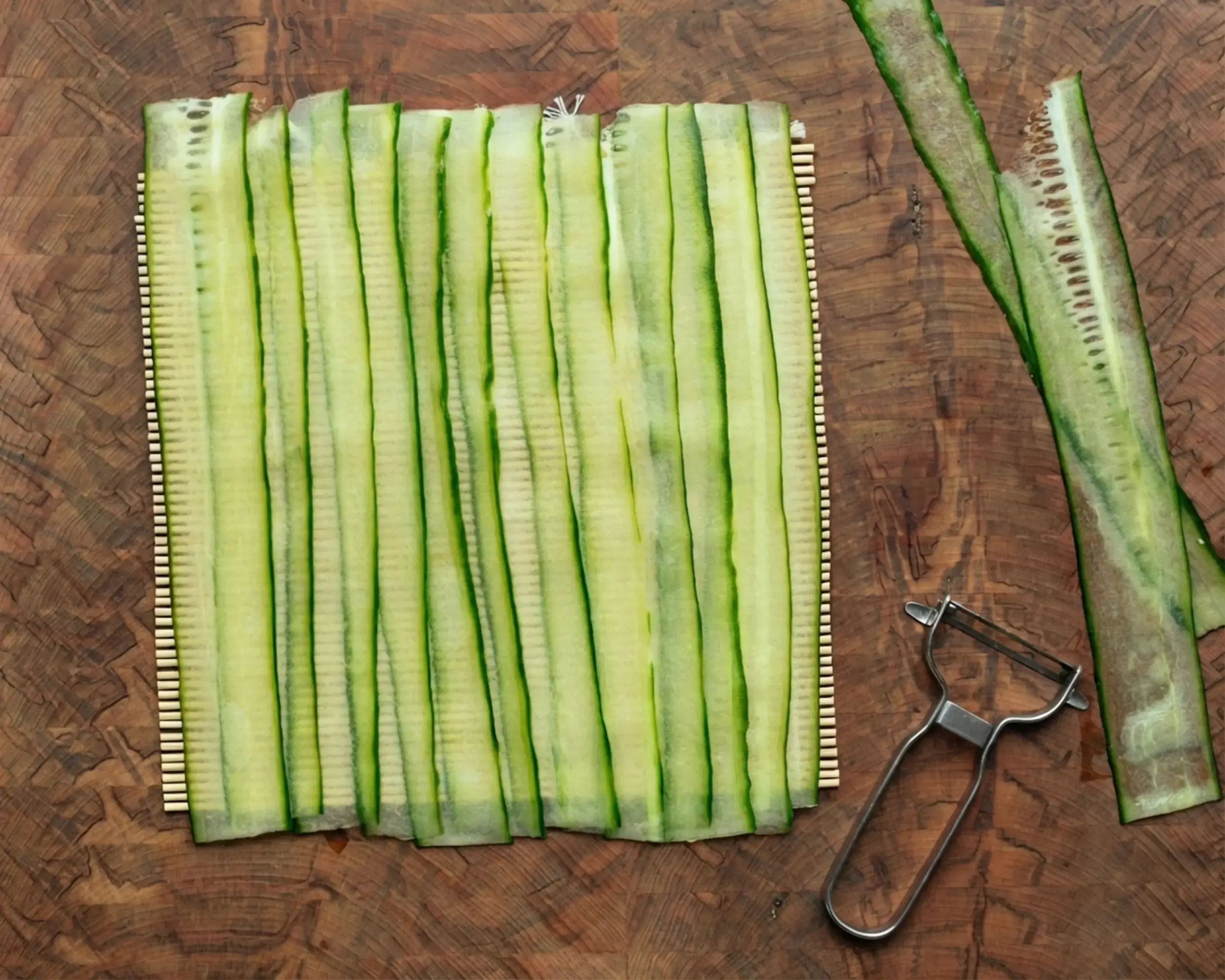Cucumber Wrapped Sushi Roll, how to assemble Cucumber Wrapped Sushi Roll