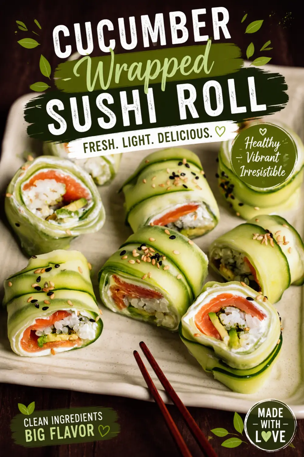 Cucumber Wrapped Sushi Roll