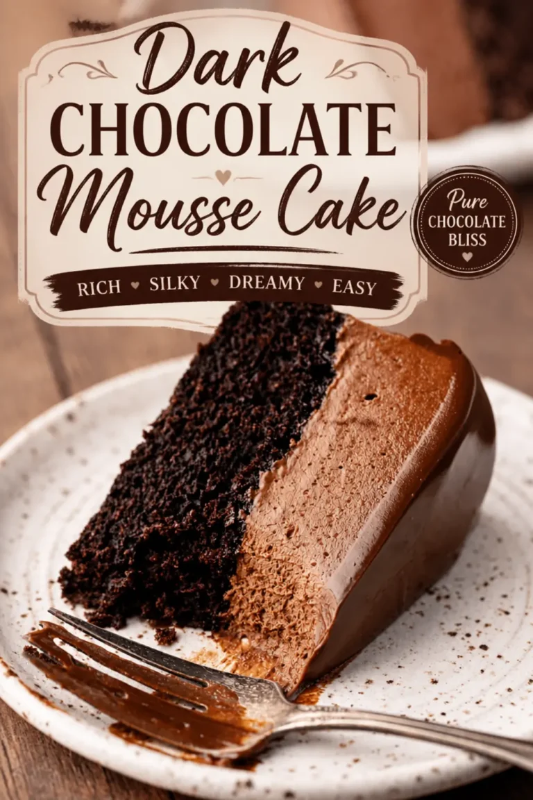 Dark Chocolate Mousse Cake: Three Layers of Chocolate Perfection 48 Dark Chocolate Mousse Cake
