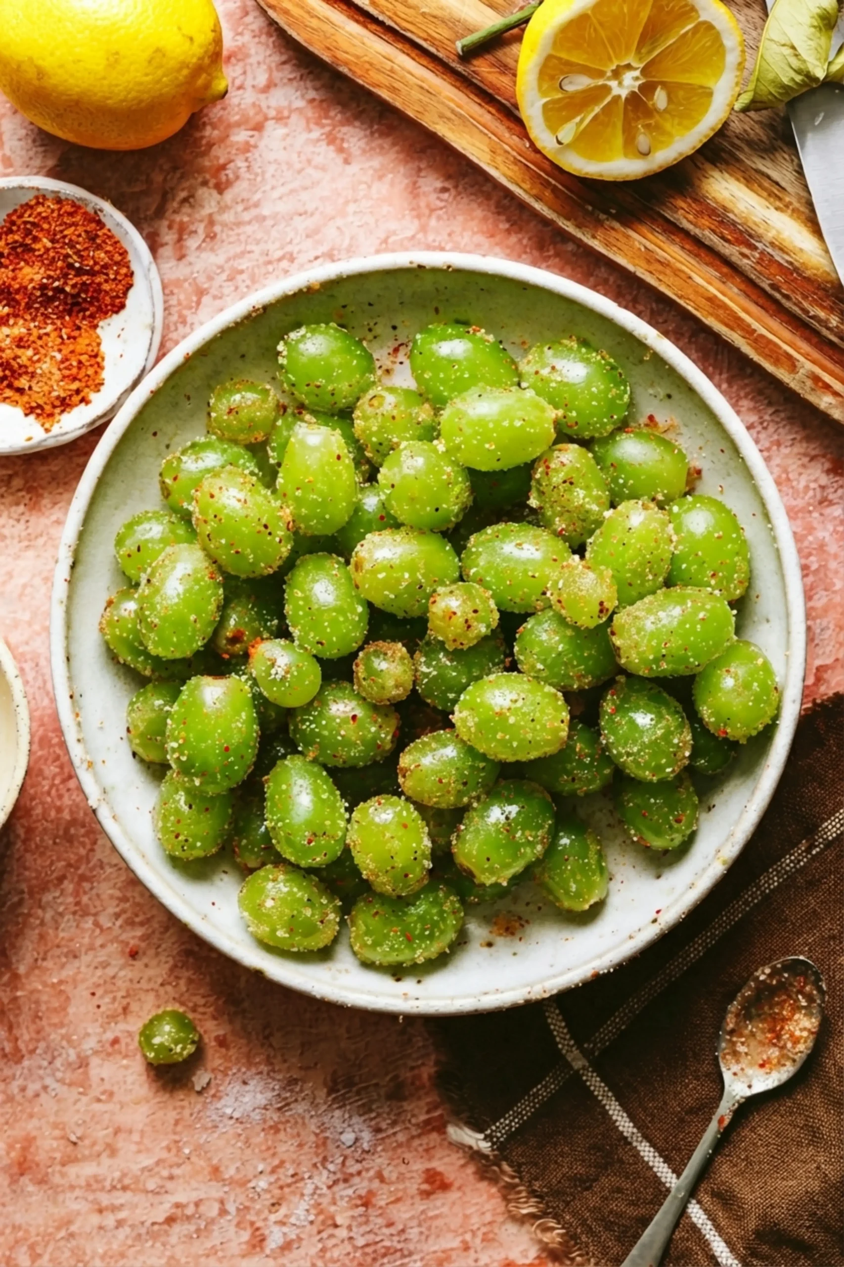 Frozen Tajin Grapes