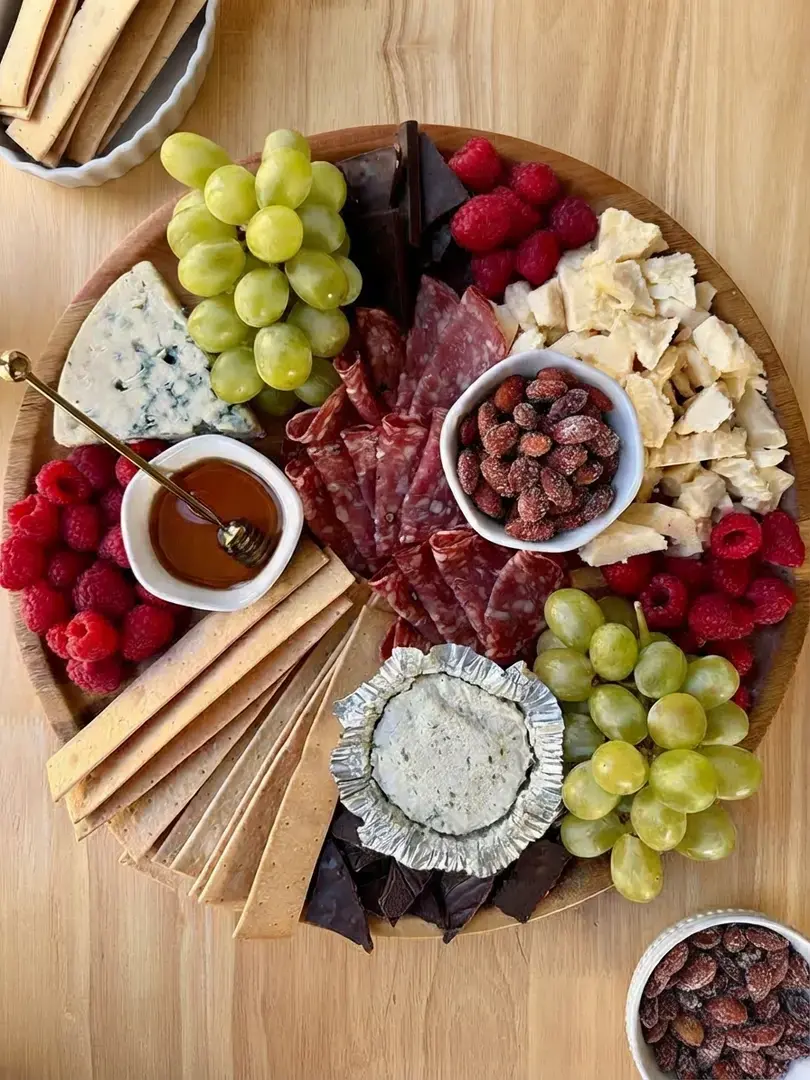 How To Create A Walmart Charcuterie & Cheese Board Under A $35 Budget, Round Walmart Charcuterie Board Ingredients