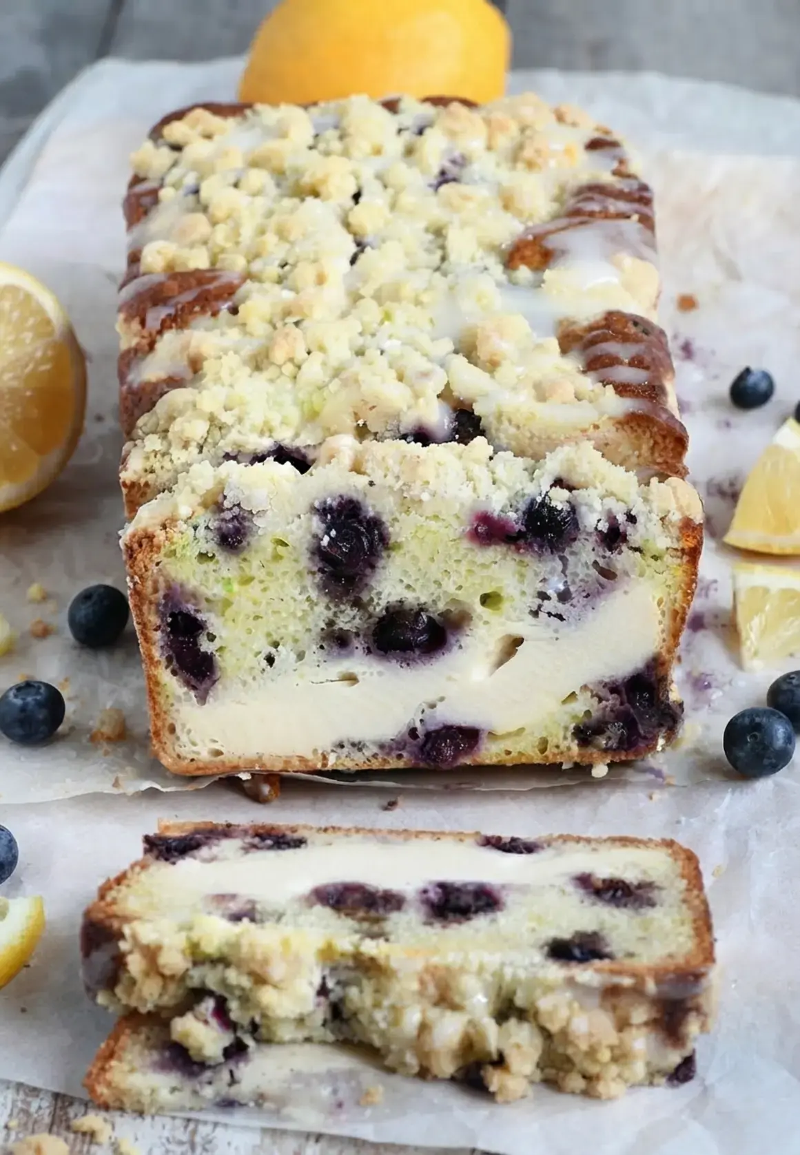 Lemon Blueberry Cream Cheese Bread