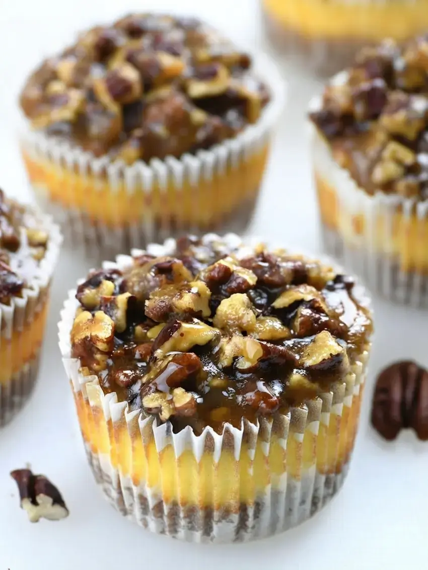 Mini Pecan Pie Cheesecakes Recipe for Your Holiday Table 8 Mini Pecan Pie Cheesecakes