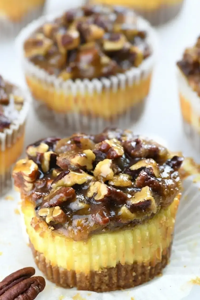 Mini Pecan Pie Cheesecakes Recipe for Your Holiday Table 13 Mini Pecan Pie Cheesecakes