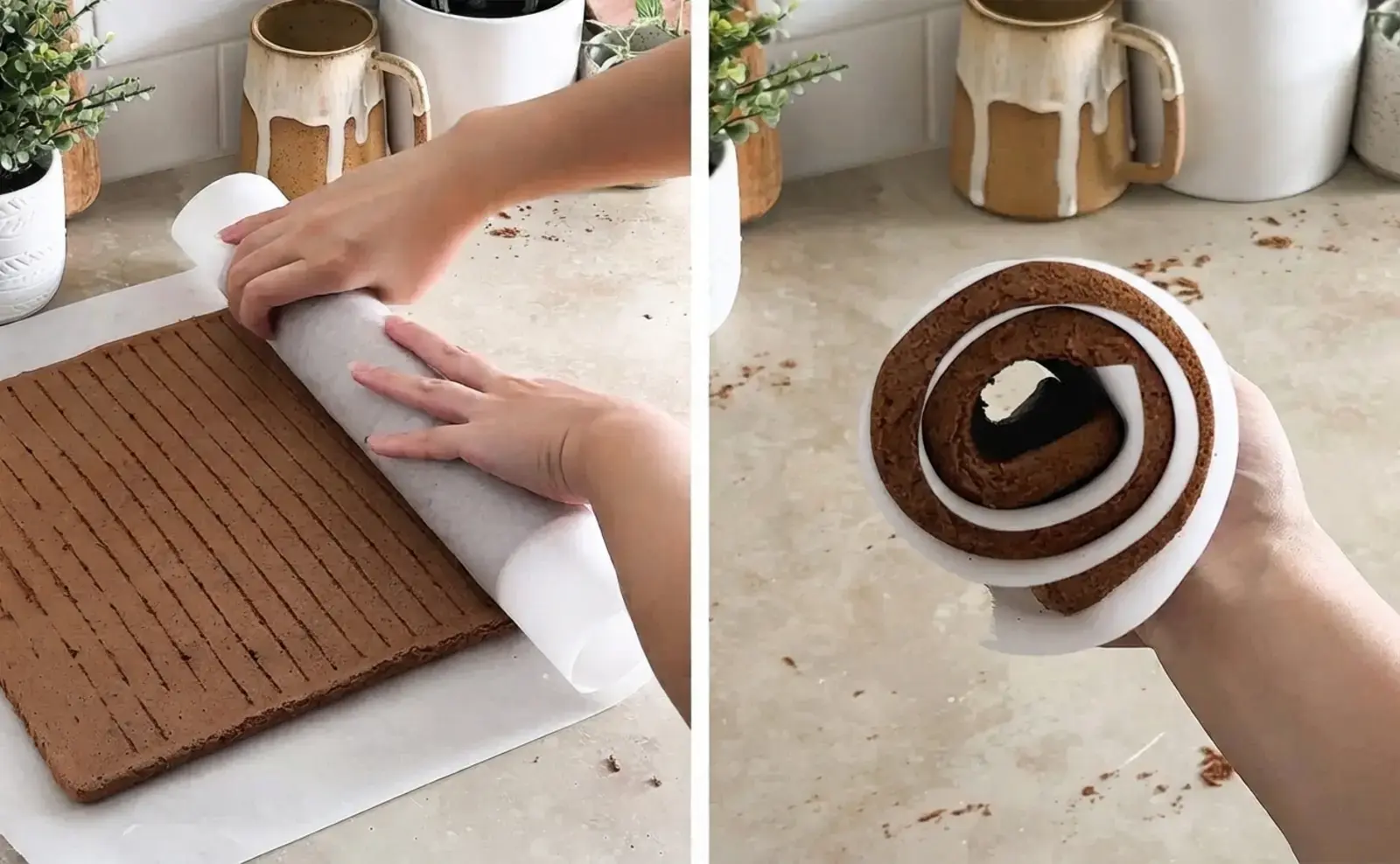 Mocha Roll Cake, Make the mocha chiffon cake sheet