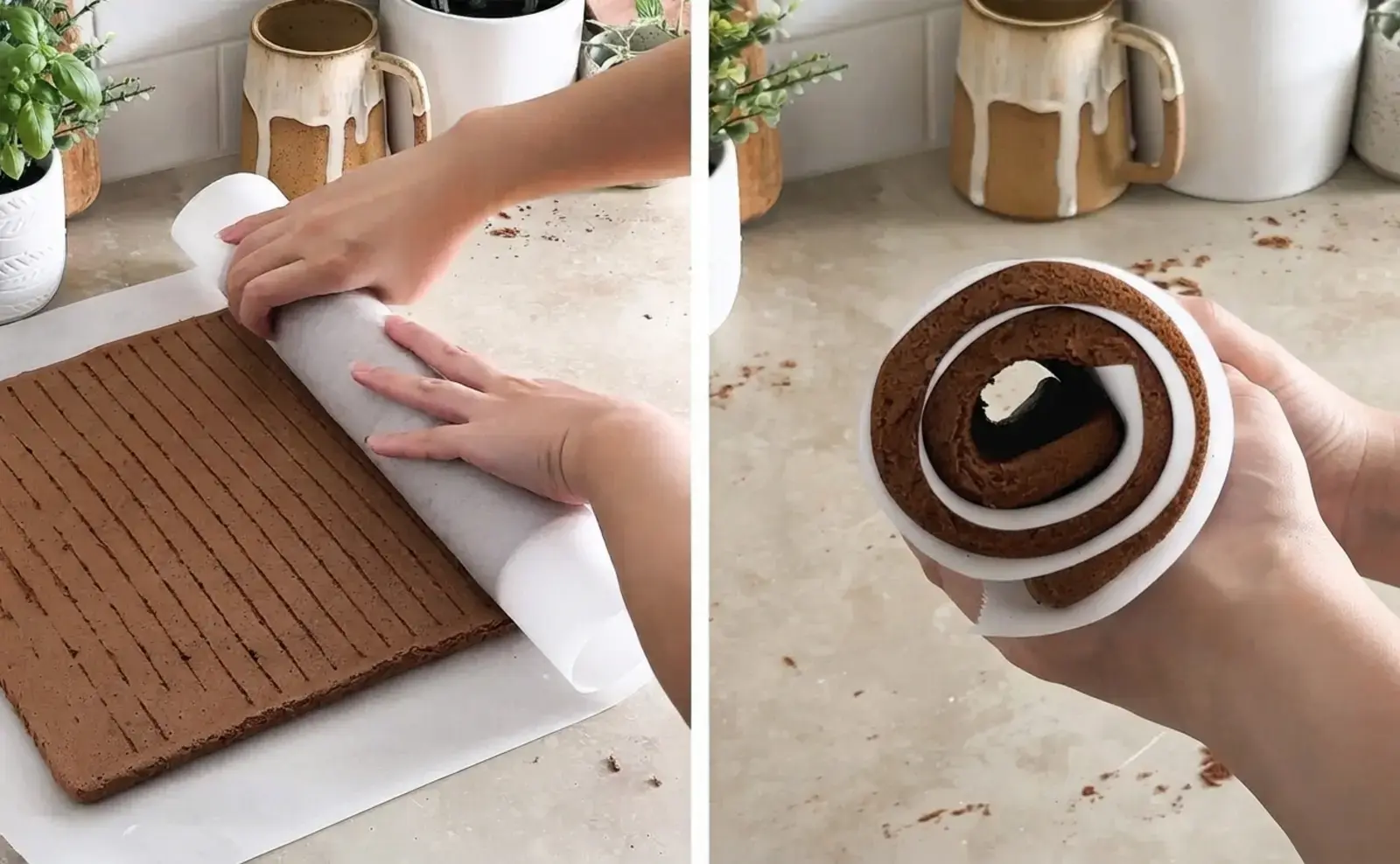 Mocha Roll Cake, Make the mocha chiffon cake sheet