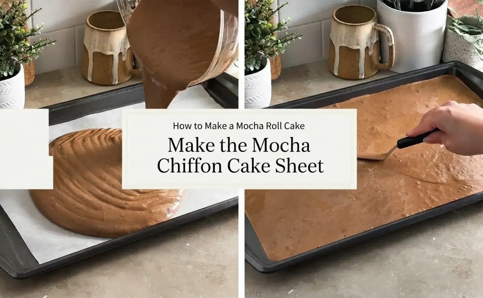 Mocha Roll Cake, Make the mocha chiffon cake sheet