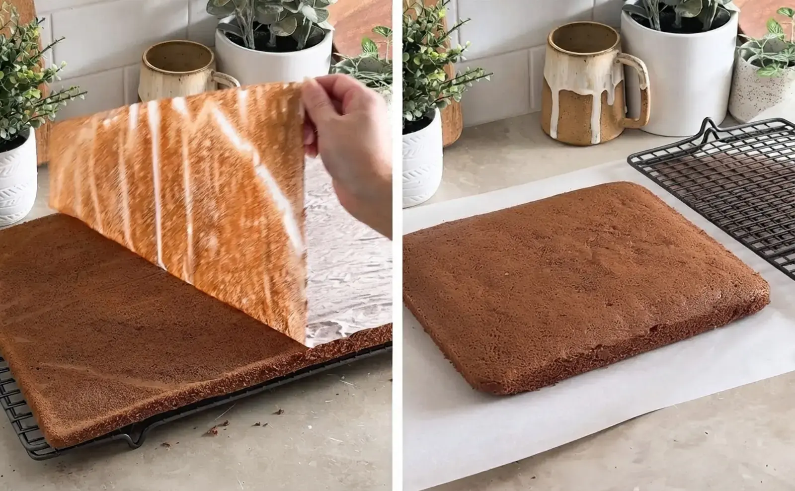 Mocha Roll Cake, Make the mocha chiffon cake sheet
