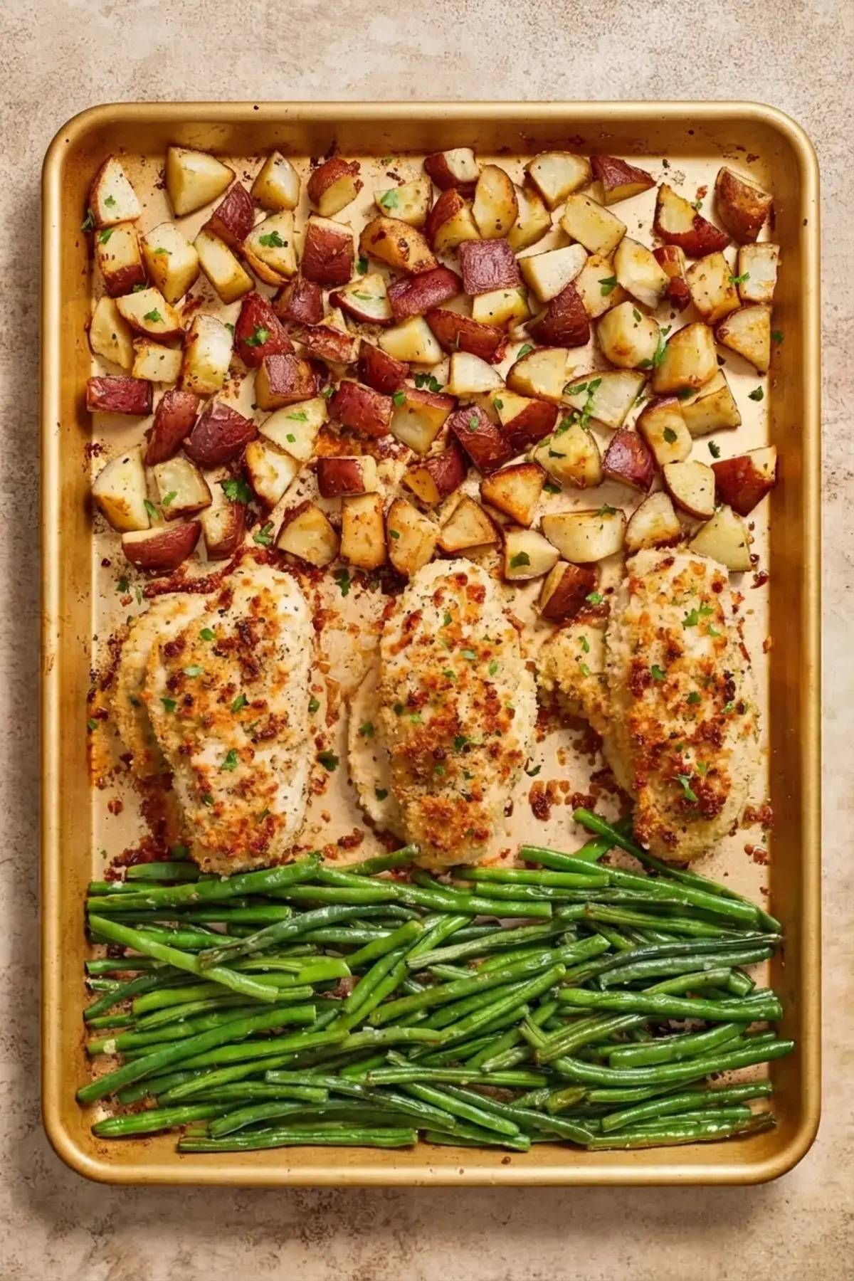 Parmesan Crusted Chicken Sheet Pan Dinner