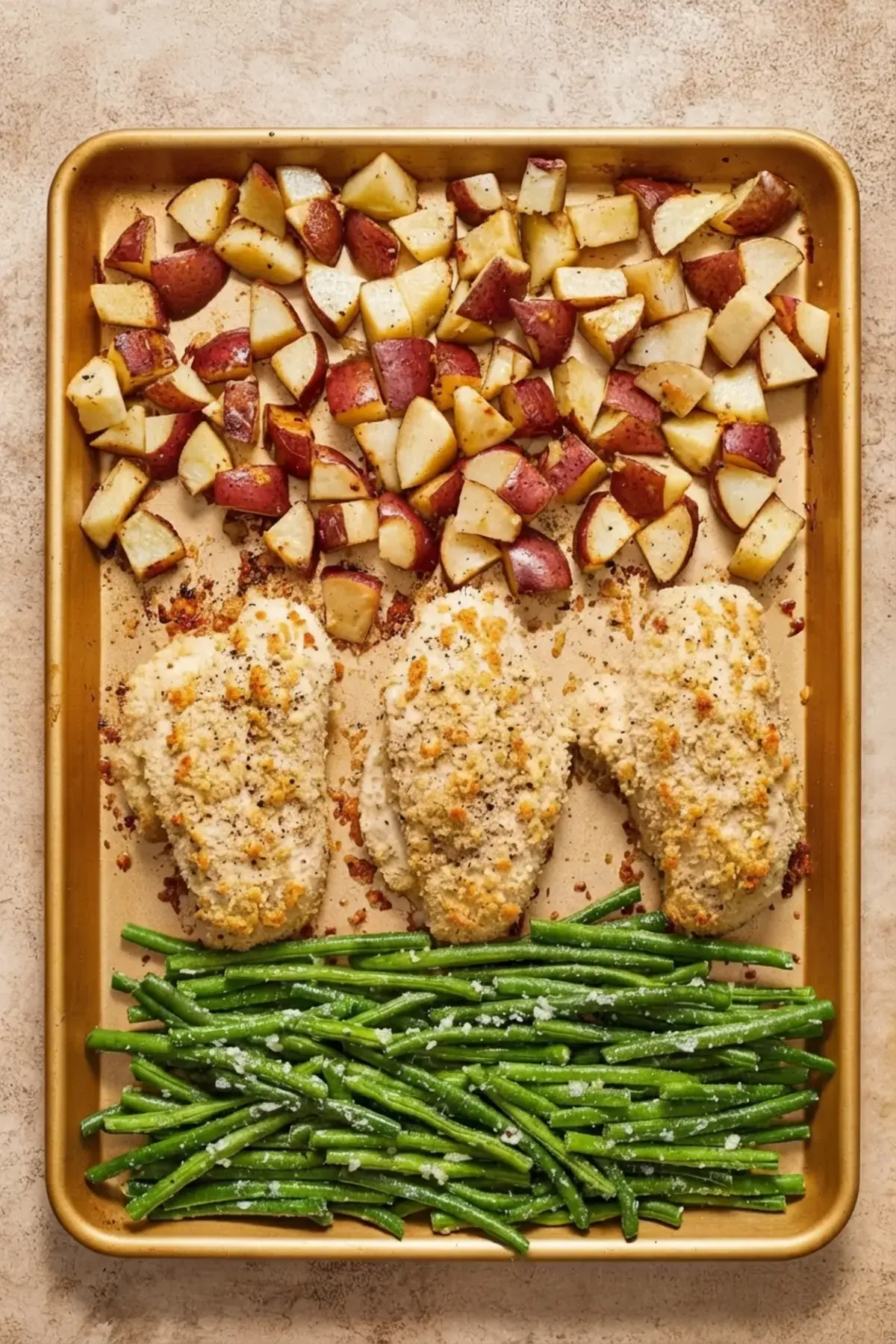 Parmesan Crusted Chicken Sheet Pan Dinner, Step-by-Step Instructions