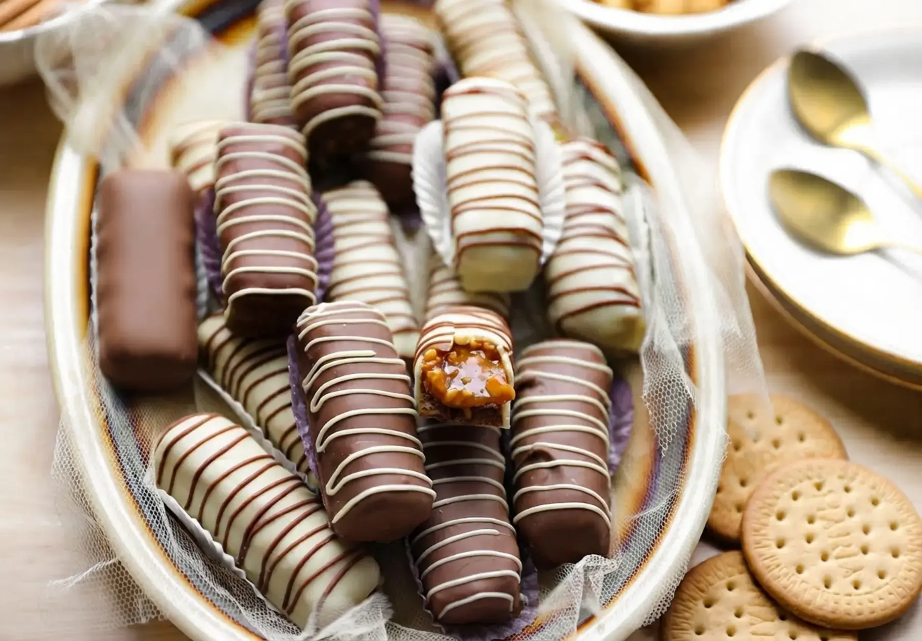Peanut-Caramel Bars With Chocolate, Peanut Caramel Bars With Chocolate