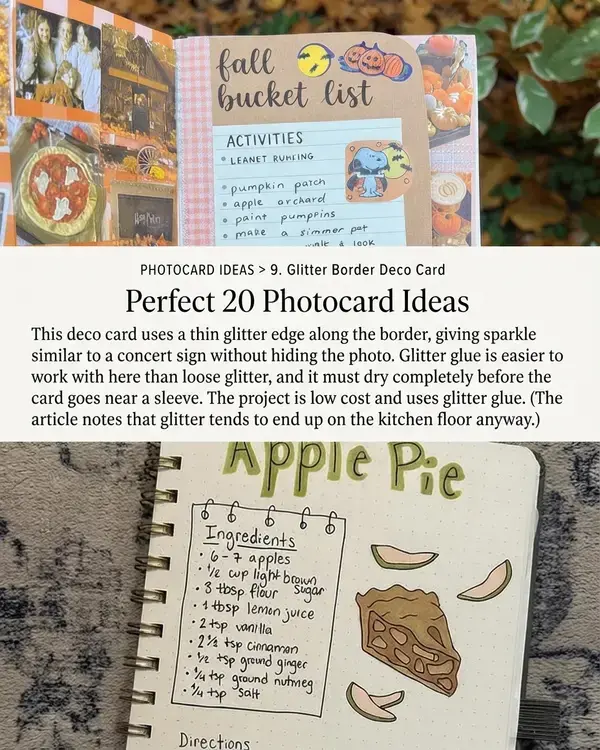 Perfect 20 Photocard Ideas, 9. Glitter Border Deco Card