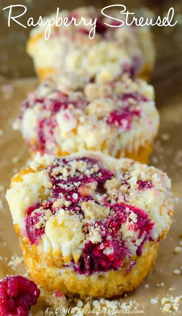 Raspberry Streusel Muffins, Sweet Homemade Fresh Fruit Muffins