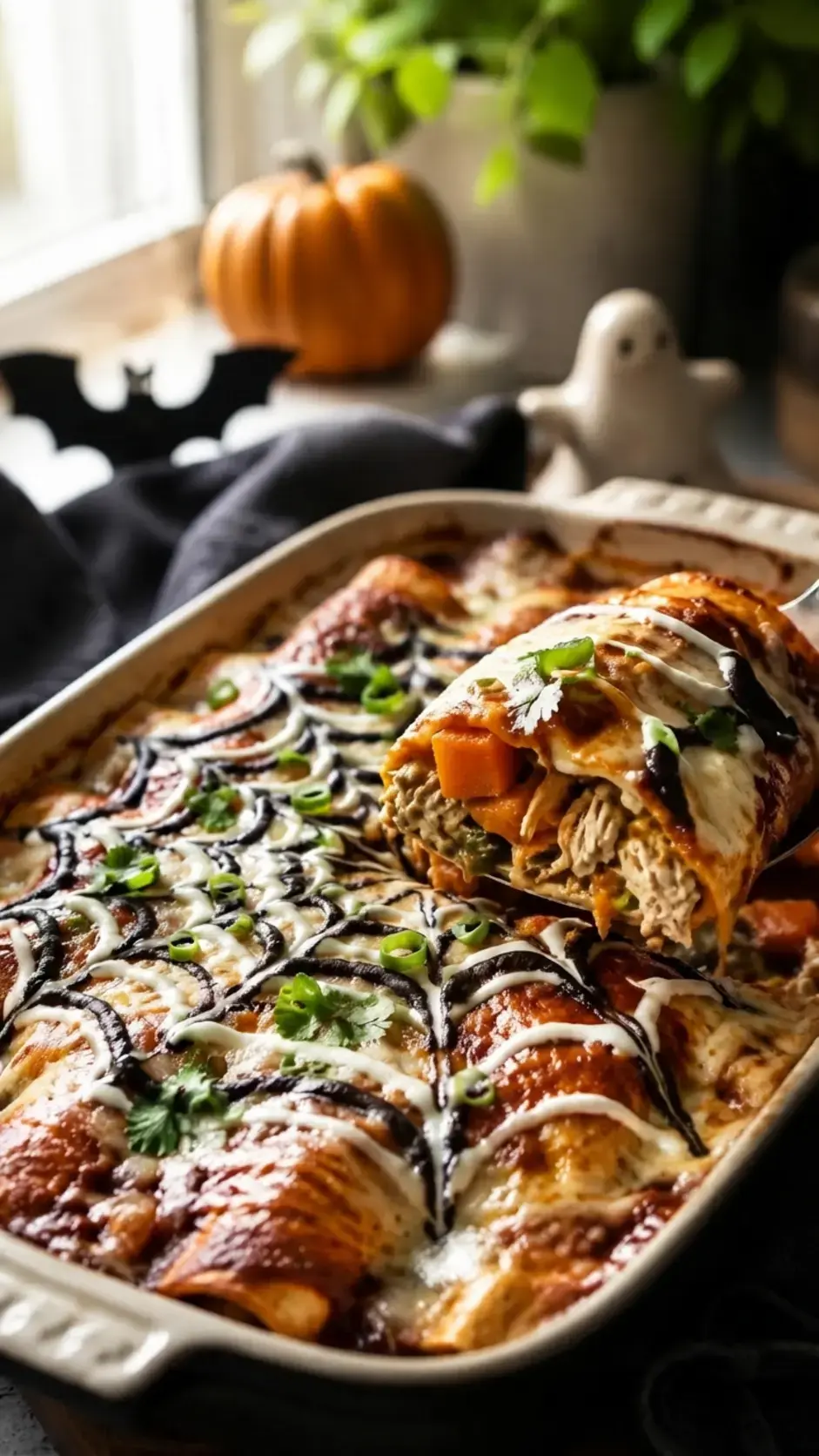 Regulation Toolkits, 6. Butternut Squash Chicken Enchiladas With Black Bean Spiderweb