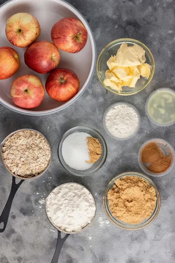 Simple Apple Crumble: An Easy Apple Crisp with a Buttery Oat Topping 16 Simple Apple Crumble, Ingredients to make this recipe