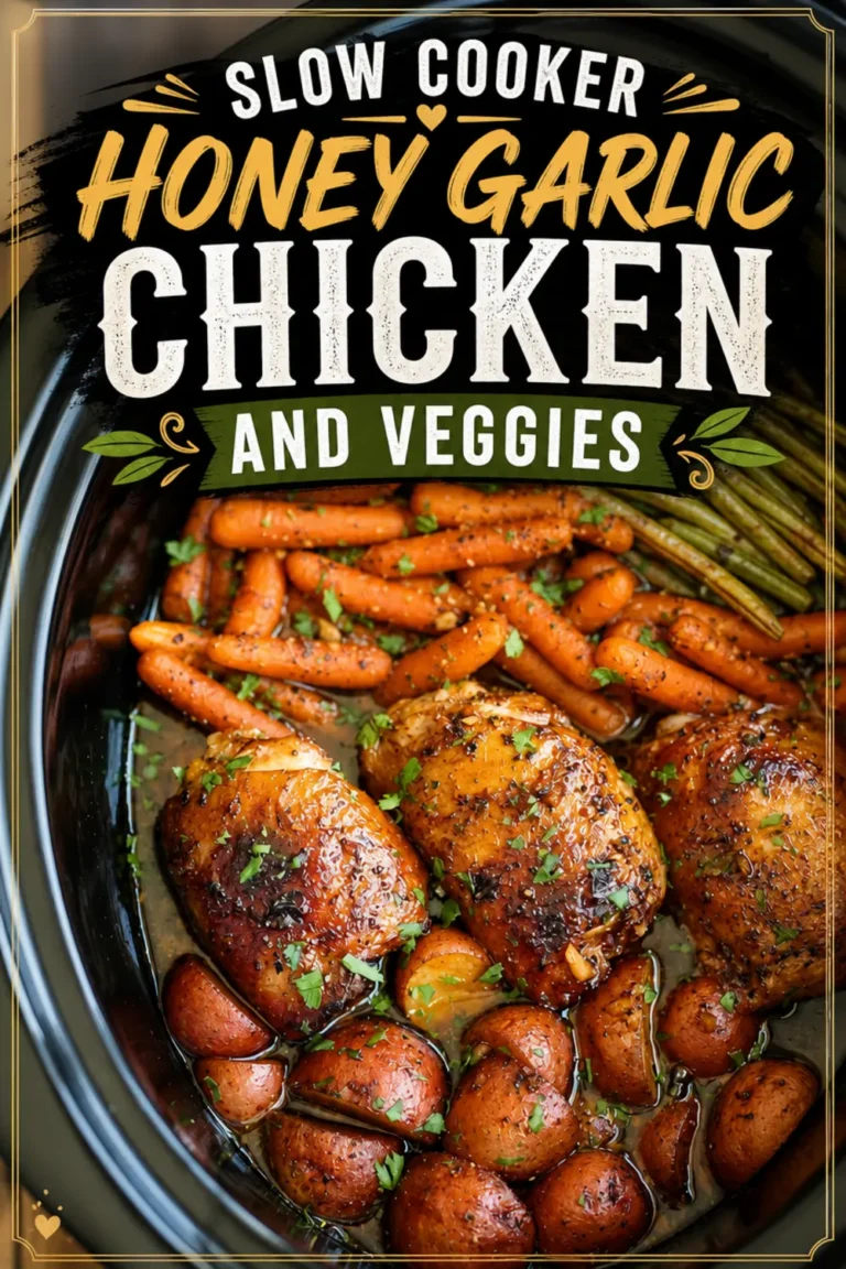 Slow Cooker Honey Garlic Chicken And Veggies