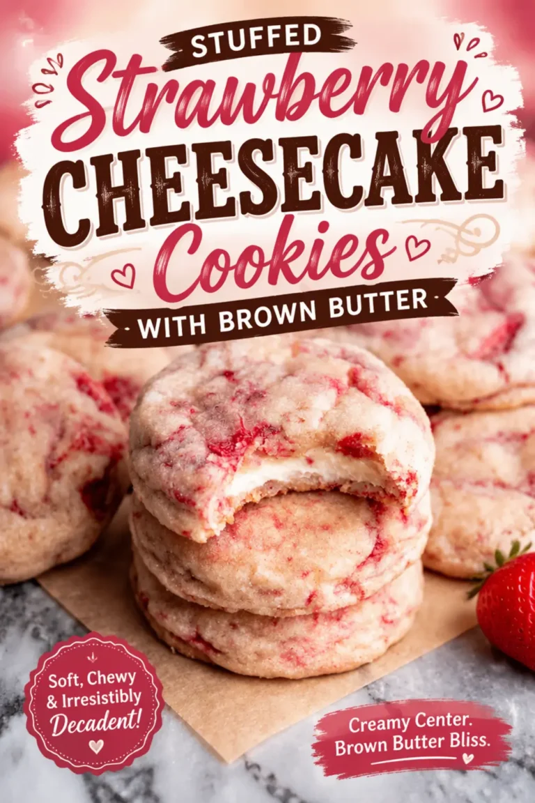 Stuffed Strawberry Cheesecake Cookies With Brown Butter